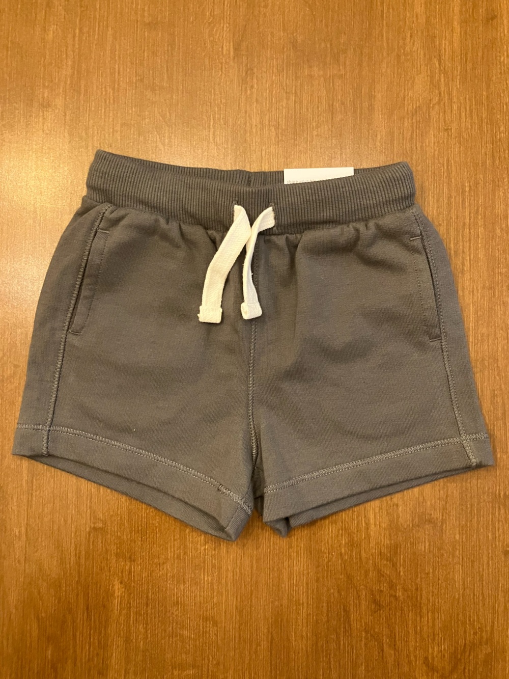 9M Little Co. Gray Shorts. Functional Drawcord. 100% Organic Cotton.